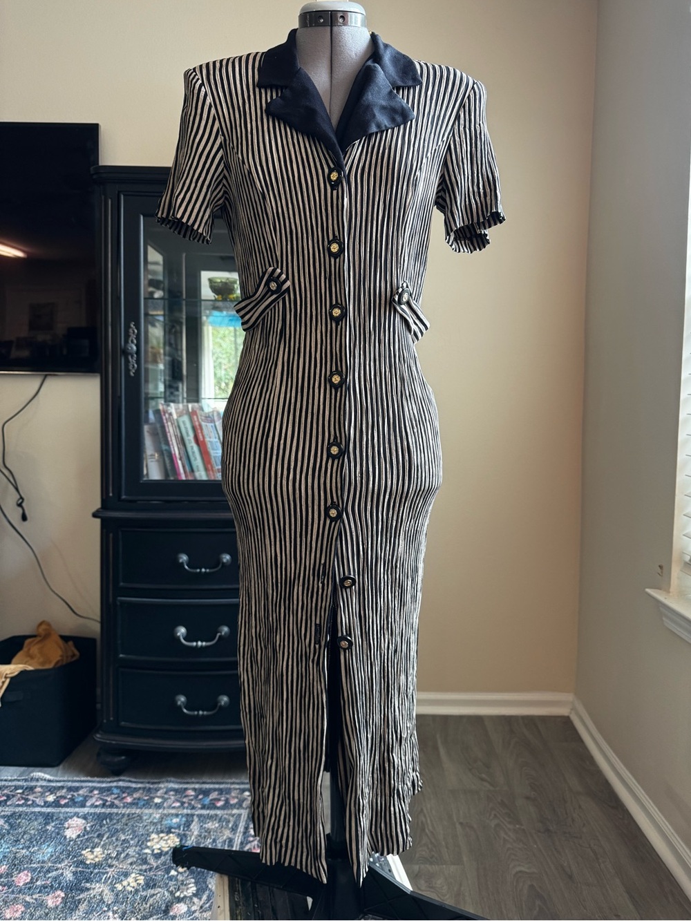 DJ&Co 80s striped midi dress size 14p